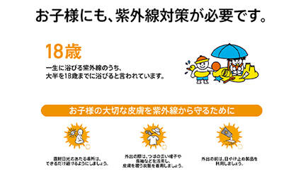 お子様にも、紫外線対策が必要です。