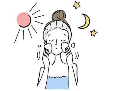 1.やさしく洗顔