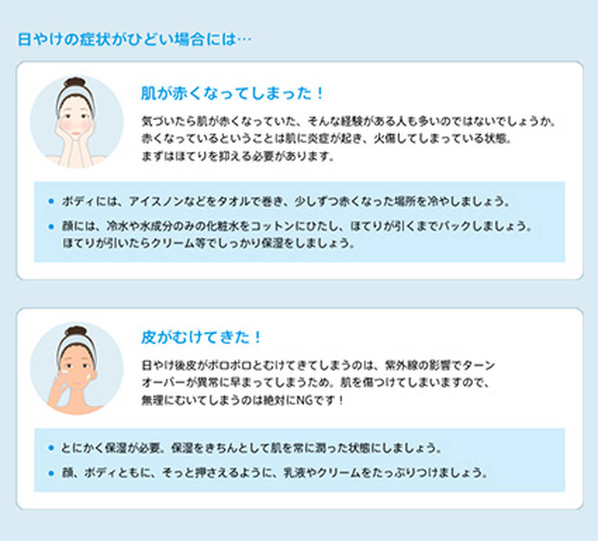 日焼けの症状がひどい場合には...
