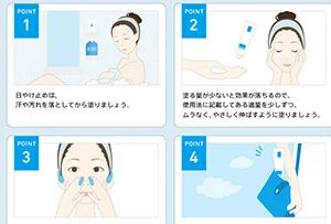 POINT1 日焼け止めは、汗や汚れを落としてから塗りましょう。　POINT2 塗る量が少ないと効果が落ちるので、使用法に記載してある適量を少しずつ、ムラなく、やさしく伸ばすように塗りましょう。　POINT3 顔、首、デコルテだけでなく手足の日光を浴びるブブにも塗りましょう。耳の裏や小鼻の脇も塗り忘れのないように気をつけましょう。　POINT4 汗をかいたら塗り直しましょう。できればいつでも塗り直せるよう日焼け止めは携帯しましょう。
