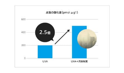 私たちをとりまく、大気汚染物質も皮膚刺激の要因に。