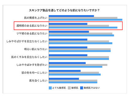透明感は理想の肌