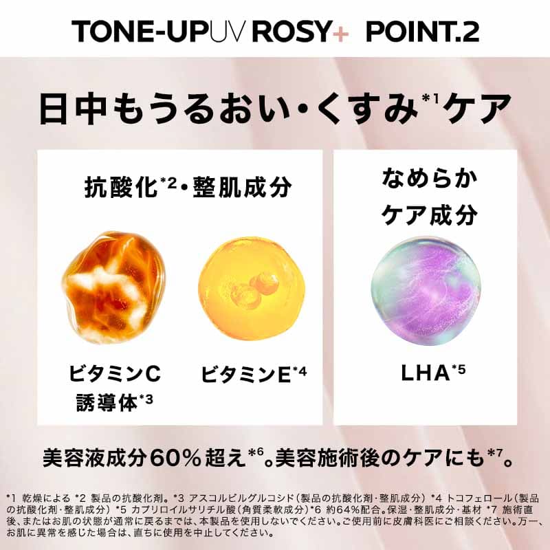 血色・透明感・うるおい・全部盛り！トーンアップUVローズ+ - ラ